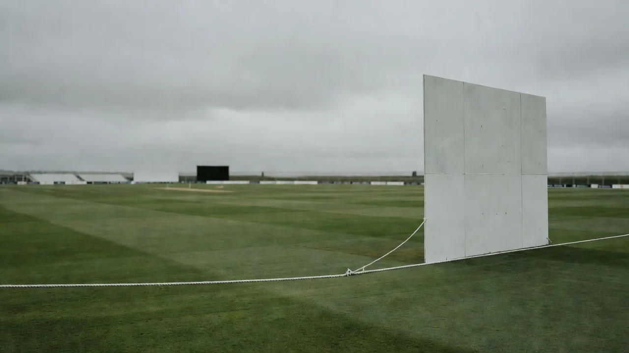 Cricket match in progress with betting odds overlay showing stake limits and market suspension